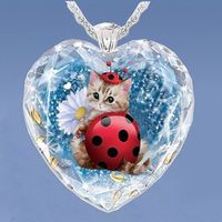 Cute Heart Shape Alloy Glass Plating Women's Necklace sku image 10
