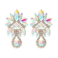 Fashion Flower Alloy Inlay Artificial Pearls Artificial Diamond Women's Drop Earrings 1 Pair main image 2