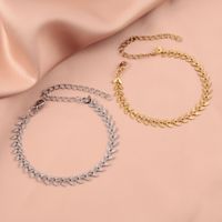 Simple Style Leaf Stainless Steel Bracelets 1 Piece main image 1