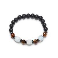 Retro Geometric Beaded Volcanic Rock Handmade Bracelets sku image 3