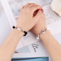 Fashion Crown Stainless Steel Synthetic Fibre Couple Bracelets 1 Pair main image 5