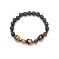 Retro Geometric Beaded Volcanic Rock Handmade Bracelets sku image 2