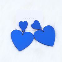 Simple Style Heart Shape Arylic Stoving Varnish Women's Drop Earrings 1 Pair main image 3