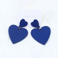 Simple Style Heart Shape Arylic Stoving Varnish Women's Drop Earrings 1 Pair sku image 7