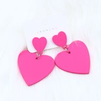 Simple Style Heart Shape Arylic Stoving Varnish Women's Drop Earrings 1 Pair main image 2