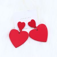 Pendientes Colgantes De 1 Par De Estilo Simple En Forma De Corazón Arílico Para Mujer sku image 8