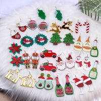 Simple Style Christmas Tree Santa Claus Arylic Stoving Varnish Women's Earrings 1 Pair main image 2