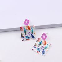 Retro Flower Arylic Stoving Varnish Women's Drop Earrings 1 Pair sku image 4