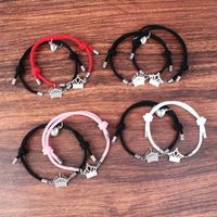 Fashion Crown Stainless Steel Synthetic Fibre Couple Bracelets 1 Pair main image 1