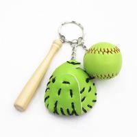 Fashion Baseball Pu Leather Unisex Bag Pendant Keychain sku image 4