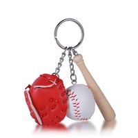 Fashion Baseball Pu Leather Unisex Bag Pendant Keychain sku image 6