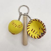 Fashion Baseball Pu Leather Unisex Bag Pendant Keychain sku image 14