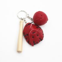Fashion Baseball Pu Leather Unisex Bag Pendant Keychain sku image 3