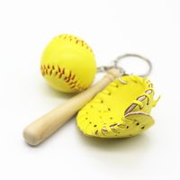 Fashion Baseball Pu Leather Unisex Bag Pendant Keychain sku image 12
