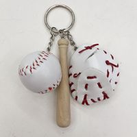 Fashion Baseball Pu Leather Unisex Bag Pendant Keychain sku image 13