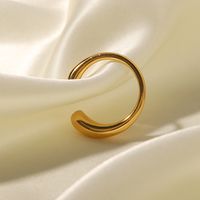 Fashion Solid Color Stainless Steel Plating Gold Plated Open Ring main image 3