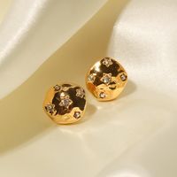 1 Pair Fashion Solid Color Plating Inlay Stainless Steel Zircon Ear Studs main image 5