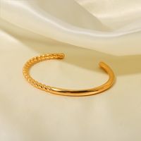 Fashion Solid Color Stainless Steel Plating Bangle main image 4