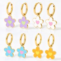 1 Pair Fashion Flower Plating Stainless Steel Earrings main image 5