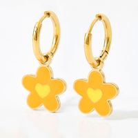 1 Pair Fashion Flower Plating Stainless Steel Earrings main image 4