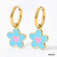 1 Pair Fashion Flower Plating Stainless Steel Earrings sku image 2