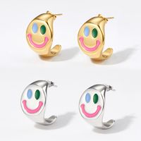 Fashion Smiley Face Stainless Steel Plating Earrings 1 Pair main image 5