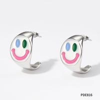 Fashion Smiley Face Stainless Steel Plating Earrings 1 Pair sku image 6