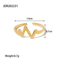 Fashion Solid Color Stainless Steel Irregular Plating Open Ring 1 Piece sku image 1