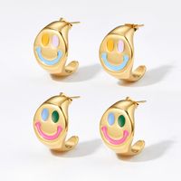 Fashion Smiley Face Stainless Steel Plating Earrings 1 Pair main image 4