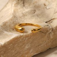 Mode Einfarbig Rostfreier Stahl Überzug Vergoldet Offener Ring main image 1