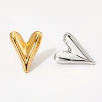 1 Pair Simple Style Heart Shape Plating Stainless Steel Earrings main image 2