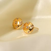 1 Pair Fashion Solid Color Plating Inlay Stainless Steel Zircon Ear Studs main image 3