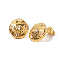 1 Pair Fashion Solid Color Plating Inlay Stainless Steel Zircon Ear Studs main image 2