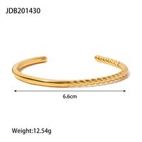Retro Solid Color Stainless Steel Plating Bangle sku image 1