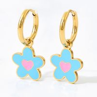 1 Pair Fashion Flower Plating Stainless Steel Earrings main image 3