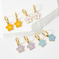 1 Pair Fashion Flower Plating Stainless Steel Earrings main image 1