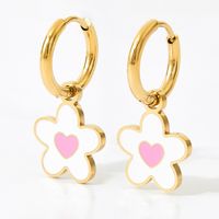 1 Pair Fashion Flower Plating Stainless Steel Earrings main image 2