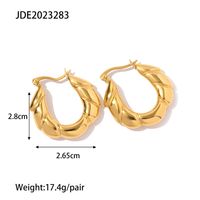 Mode Rond Acier Inoxydable Placage Boucles D'oreilles Cerceau 1 Paire sku image 1