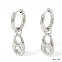 Fashion Geometric Stainless Steel Plating Zircon Women's Earrings Necklace sku image 13