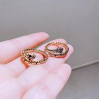 Fashion Snake Brass Gold Plated Zircon Open Ring 1 Piece main image 2