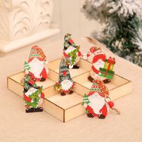 Christmas Cute Santa Claus Wood Party Hanging Ornaments 12 Pieces main image 5