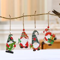 Christmas Cute Santa Claus Wood Party Hanging Ornaments 12 Pieces main image 1