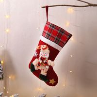 Christmas Retro Santa Claus Snowman Cloth Party Christmas Socks sku image 2