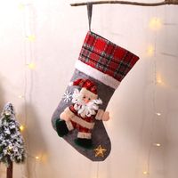 Christmas Retro Santa Claus Snowman Cloth Party Christmas Socks sku image 1