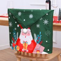 Christmas Cute Santa Claus Brushed Cloth Party Chair Cover sku image 6