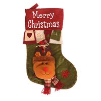 Christmas Fashion Santa Claus Snowman Elk Cloth Banquet Christmas Socks 1 Piece sku image 3