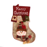Christmas Fashion Santa Claus Snowman Elk Cloth Banquet Christmas Socks 1 Piece sku image 2