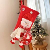 Christmas Fashion Santa Claus Snowman Cloth Nonwoven Party Christmas Socks sku image 2