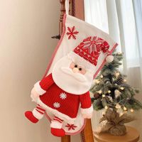 Christmas Fashion Santa Claus Snowman Cloth Nonwoven Party Christmas Socks sku image 1
