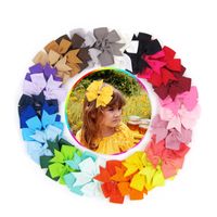 Cute Solid Color Flower Cloth Hair Clip main image 4